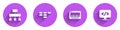 Set Site map, , UI or UX design and Front end development icon with long shadow. Vector Royalty Free Stock Photo