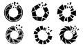 Abstract Circular Aperture Icons - Geometric and Fragmented Royalty Free Stock Photo