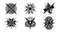 Abstract Geometric Symbols Set - Black and White Vector Designs Royalty Free Stock Photo