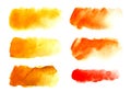 Set of six Abstract headline background. A shapeless oblong spot of yellow, red, orange color. Royalty Free Stock Photo