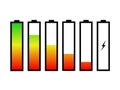 Set of six battery charges Royalty Free Stock Photo