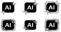 AI Icon Set with Sparkles Royalty Free Stock Photo