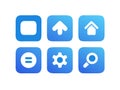 Set of blue app icons for user interface design Royalty Free Stock Photo