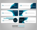 Set six Business Vector abstract blue banner design template Royalty Free Stock Photo