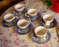 Set of six ceramic coffee cups Royalty Free Stock Photo