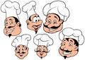 Set of Six Chef`s Heads