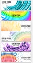 Set of six colorful abstract header banners with curved lines and place for text Royalty Free Stock Photo