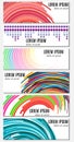 Set of six colorful abstract header banners with curved lines and place for text Royalty Free Stock Photo