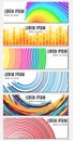 Set of six colorful abstract header banners with curved lines and place for text Royalty Free Stock Photo