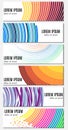 Set of six colorful abstract header banners with curved lines and place for text. Royalty Free Stock Photo