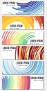 Set of six colorful abstract header banners with curved lines Royalty Free Stock Photo