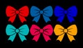 A set of six colorful bow tie collection