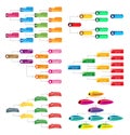 Set of six colorful business structure concept