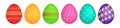 Set of six colorful Easter eggs Royalty Free Stock Photo