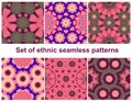Set of six colorful geometric patterns Royalty Free Stock Photo