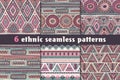 Set of six colorful vector seamless patterns Royalty Free Stock Photo