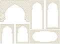 A set of six design elements. Ornament in Arabic geometric style