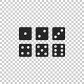 Set of six dices icon isolated on transparent background Royalty Free Stock Photo