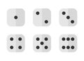 Set of six dices in trendy flat style. Royalty Free Stock Photo