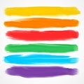 Set of six different watercolor brushes