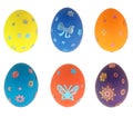 Set of six easter eggs Royalty Free Stock Photo