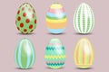 Set of six Easter eggs Royalty Free Stock Photo