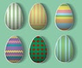 Set of six Easter eggs Royalty Free Stock Photo