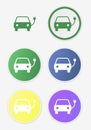 Electric vehicle icons Royalty Free Stock Photo
