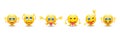 Set of six emoji icons