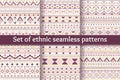 Set of six ethnic seamless patterns. Royalty Free Stock Photo