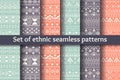 Set of six ethnic seamless patterns. Royalty Free Stock Photo