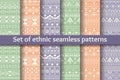 Set of six ethnic seamless patterns. Royalty Free Stock Photo