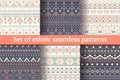 Set of six ethnic seamless patterns. Royalty Free Stock Photo