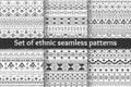 Set of six ethnic seamless patterns. Royalty Free Stock Photo