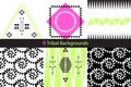 Set of six ethnic tribal vector backgrounds Royalty Free Stock Photo