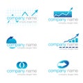 Set of six financial logos (vector) Royalty Free Stock Photo