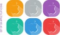 Set Of Six Flat Design Apple Logo Icons Vectors