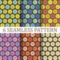 Set of Six Floral Seamless Patterns Royalty Free Stock Photo