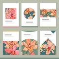 Set with six floral tropic templates.