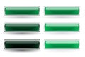 Set of six green buttons Royalty Free Stock Photo