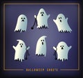 Set of six halloween ghosts Royalty Free Stock Photo