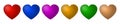 Set of six hearts - vector Royalty Free Stock Photo