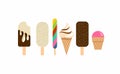 Set of six ice creams