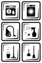 Set six icon for housewife home work