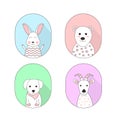 Cute cartoon animal set