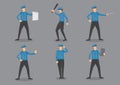 Police Officer Vector Character Illustration Set