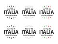 Set of six Italian icons, Italian title Made in Italy, premium quality stickers and symbols Royalty Free Stock Photo