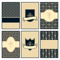 Set of six royal stylished cards Royalty Free Stock Photo