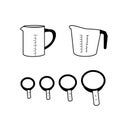Set of Six Measuring Cups Vector Illustration