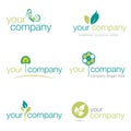 Set of six nature and gardening logos (vector) Royalty Free Stock Photo